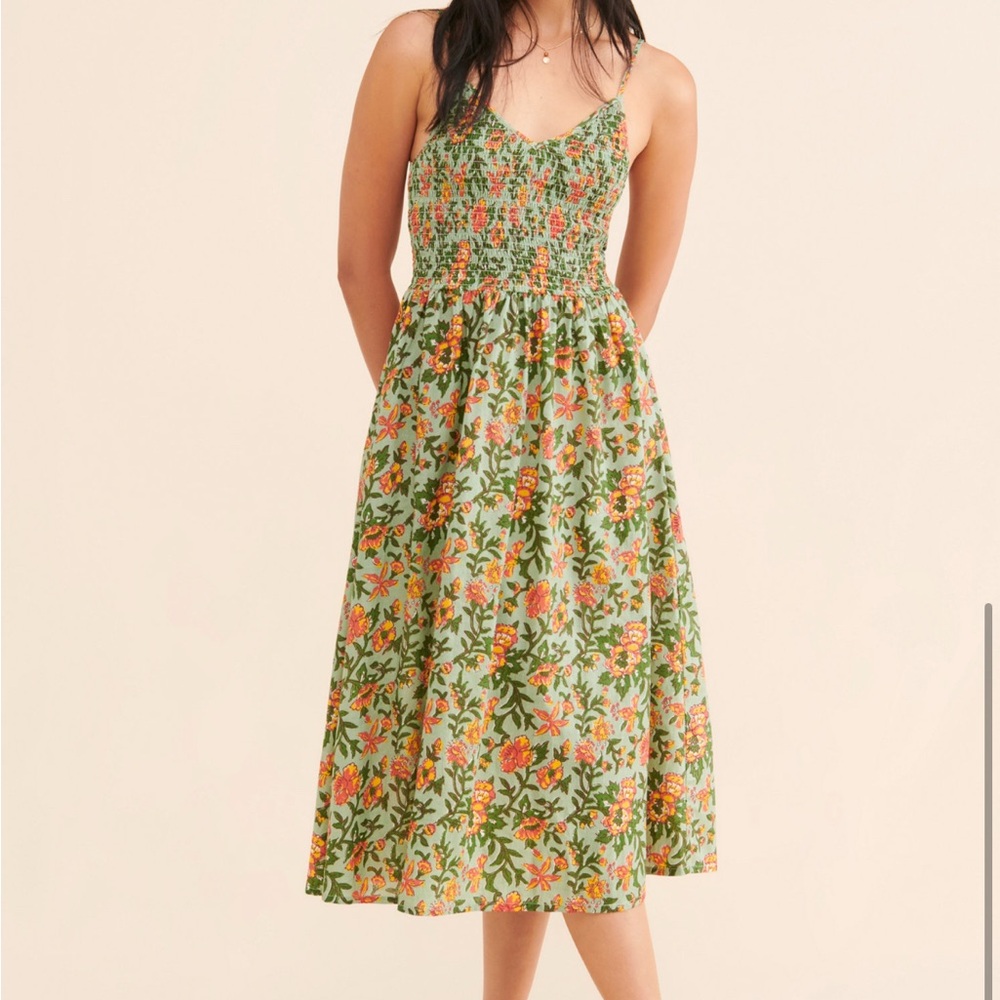 Floral Green Midi Dress